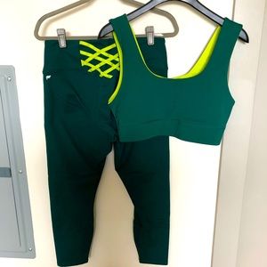Green Fabletics workout set